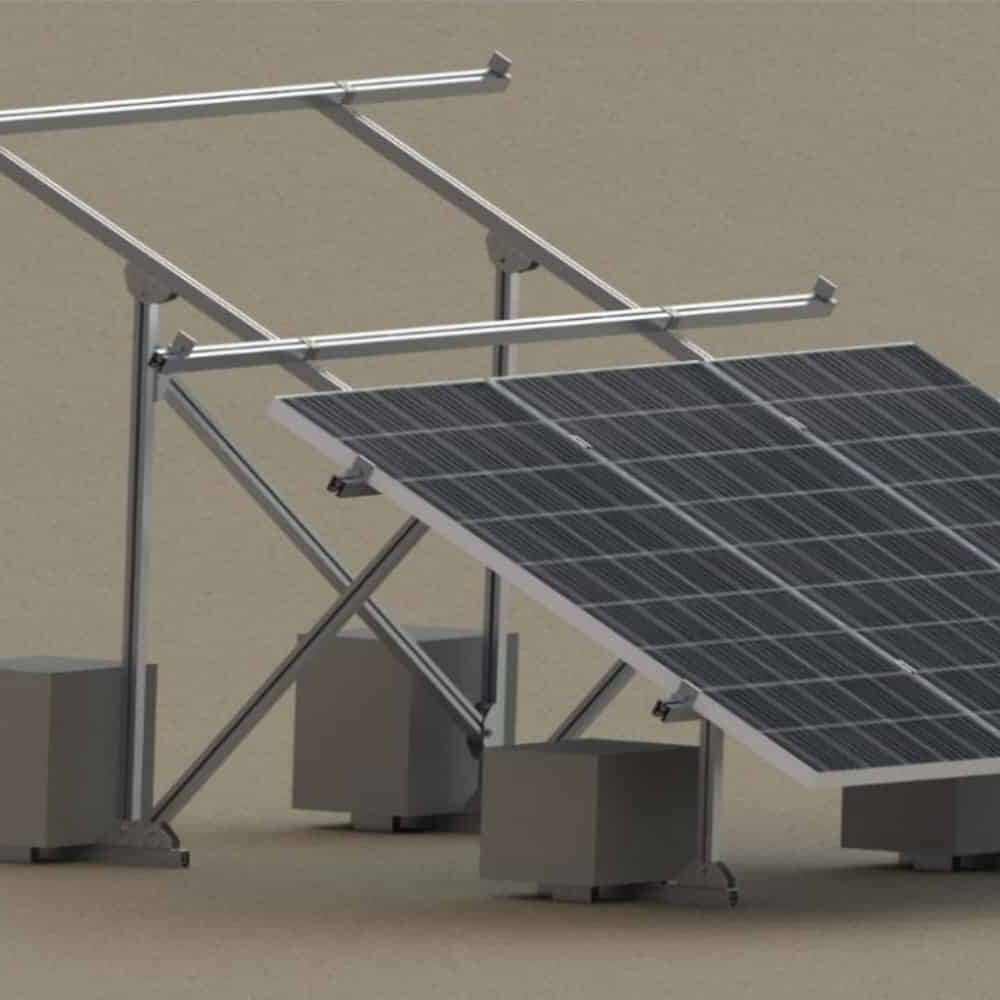 سازه پنل خورشیدی آلومینیومی (دو ردیفه-8 پنله)
